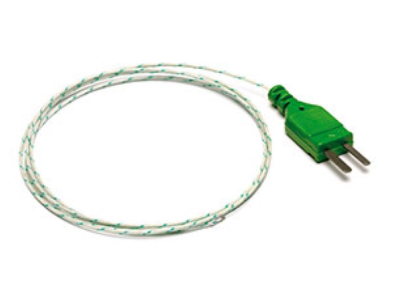 Thermocouple type K, exposed tip, fiberglass insulated, 2 m
