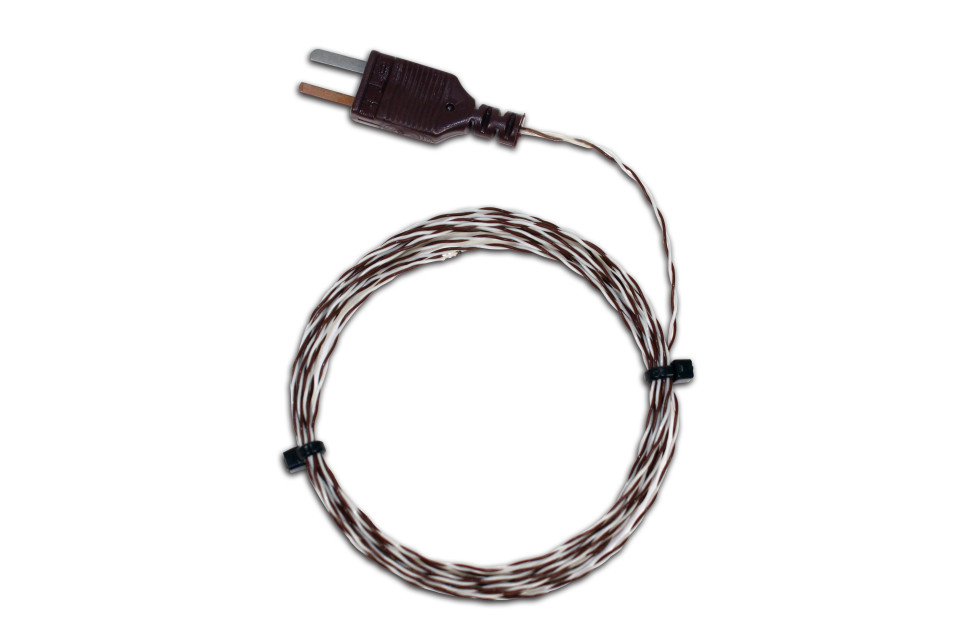 Thermocouple type T, exposed tip, PTFE insulated, 2 m
